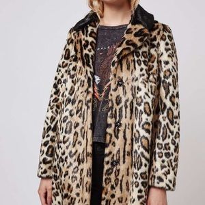 Topshop Leopard Print Fur Faux Coat 🖤✨🐾